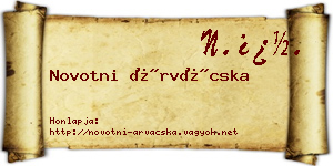 Novotni Árvácska névjegykártya